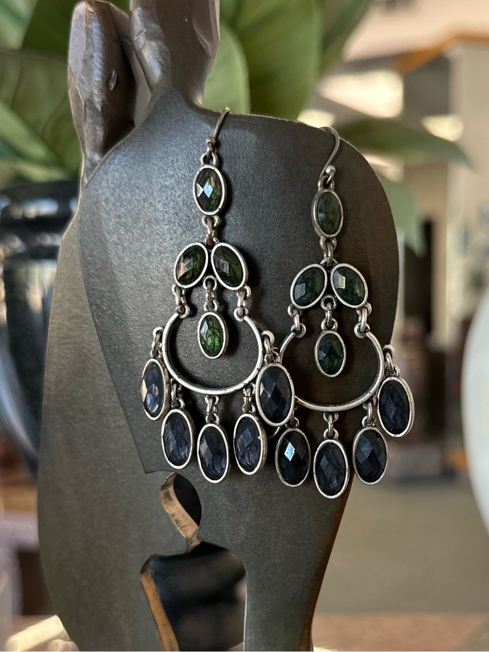 Lucky brand Multi-Stone Chandelier Earrings- boho festival style